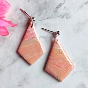 OpalGlaze Quartz Clay Earrings Pastel Hand crafted Earrings.